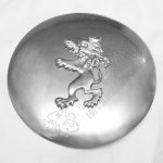 Lion Badge With Plaid Brooch