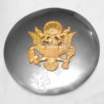 American Eagle Gold Badge With Plaid Brooch