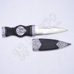 Polished Sgian Dubh With Lion Rampant Chrome Finish