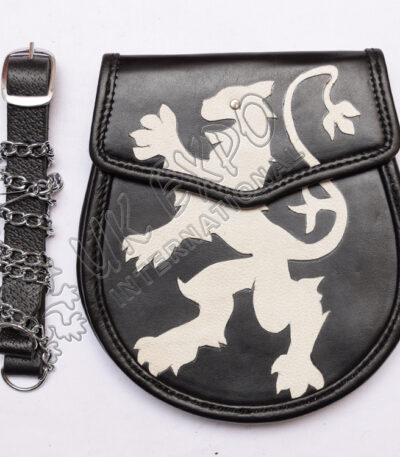 Rampart Lion Embossed Leather Sporran