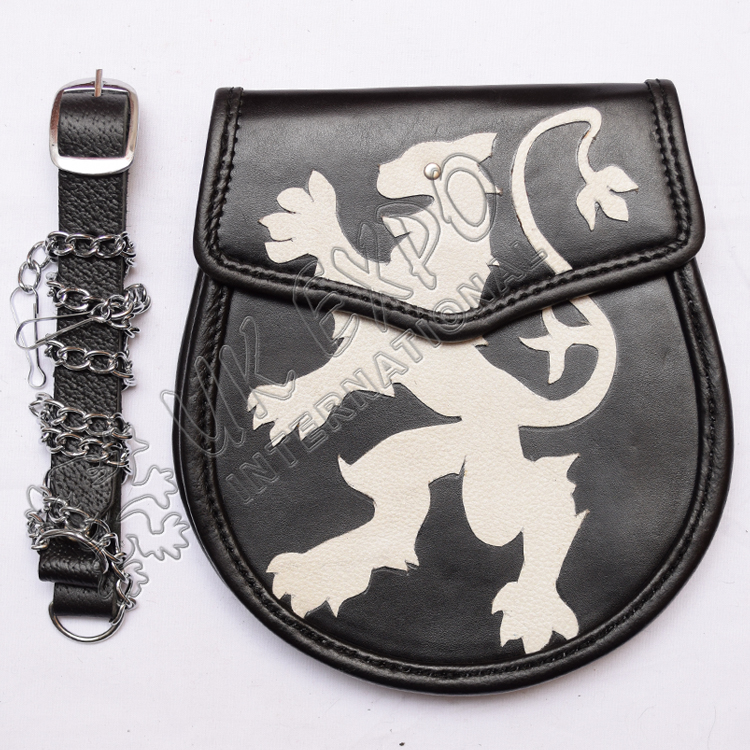 Rampart Lion Embossed Leather Sporran