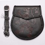 Brown Rampant Lion Semi Dress Black Leather Sporran