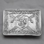 Rampart Lion Shield Buckle With Celtic Knot Work