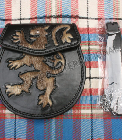 Rampart Lion Embossed Leather Sporran
