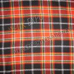 Red and White Line on Black Shade Tartan No 1