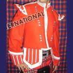 Red Blazer With Silver Braided Doublet Round Buttons