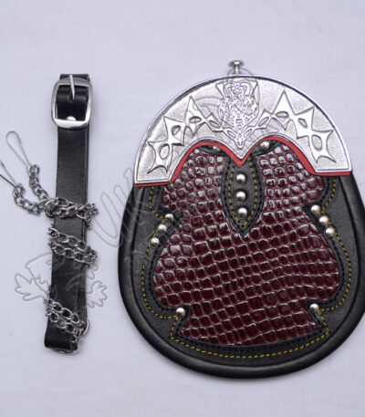 Red Color Crocodile Artificial PVC Full Dress Sporran