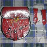 Red Artificial Crocodile PVC Shine Sporran