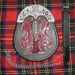 Red Croc Embossed Black Leather Trim Sporran