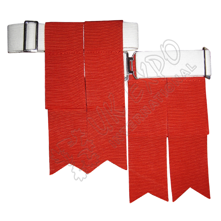 Red Garter Flashes With Adjustable Buckle