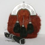 Scottish Maroon Rabbit Fur Full Dress Sporran