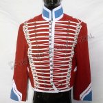 Red Hussar Jacket with Blue Collar Cuff