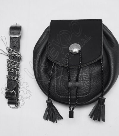 Rob Roy Black Leather Day Wear Sporran
