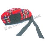 Royal Stewart Tartan Glengarry Hat With Red Pom
