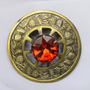 Ruby Stone brass antique Brooches