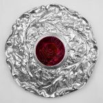 Red Ruby Stone With Moulded Brooch