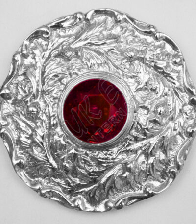 Red Ruby Stone With Moulded Brooch