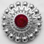 Red Ruby Stone With Snap Button Fit Brooch