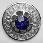 Thistle Moulded With Sapphire Stone Brooches