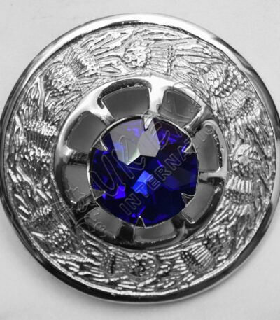Thistle Moulded With Sapphire Stone Brooches
