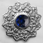 Sapphire Stone Thistle With Trim Brooches