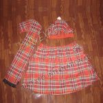 Stewart Tartan School Uniform Cap Shawl With Skirt