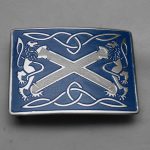 Blue Color Highland Saltire Kilt Belt Buckle