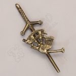 Scottish Bagpipe Kilt Pin Shiny Antique