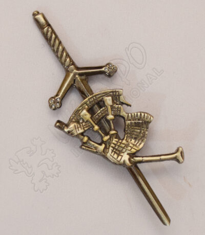 Scottish Bagpipe Kilt Pin Shiny Antique