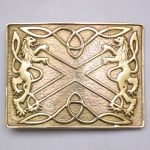 Scottish Brass Polish Rampart Lion Kilt Buckle
