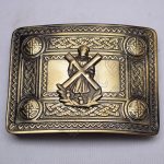 Scottish Bronze Celtic Design Buckle With St. Andrews Badge
