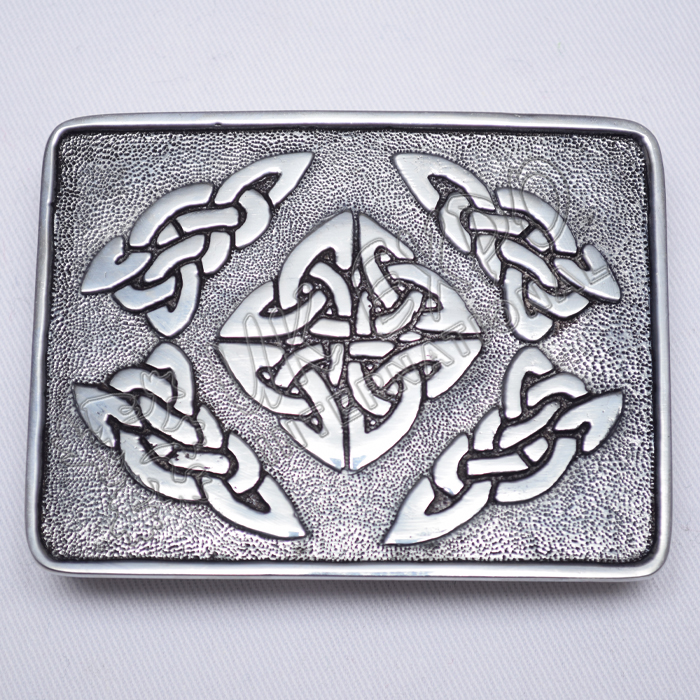 Scottish Celtic Design Black Color Filing Kilt Buckle
