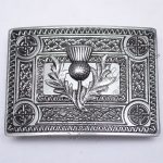 Scottish Celtic Design Buckle Black Color Filing With Thistle Badge