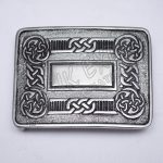 Scottish Celtic Design Kilt Buckle With Black Color Filing