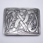 Scottish Celtic Design Kilt Buckle With Black Color Filing