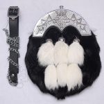Thistle Bloom Black Rabbit Fur Full Dress Sporran