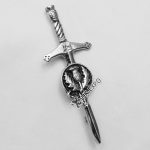 Scottish Flower Clan Badge Kilt Pin With Black Color Filling