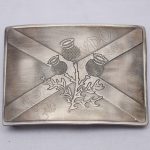Scottish Flower Shiny Gray Antique Kilt Buckle