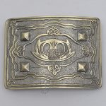 Scottish Flower With Diamonds Brass Antique Kilt Belt Buckle
