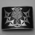 Scottish Flower With Black Color Filling Buckle