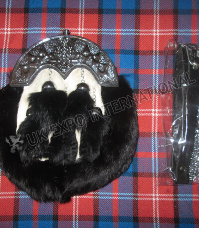 Black Rabbit Fur Full Dress White Touch Sporran