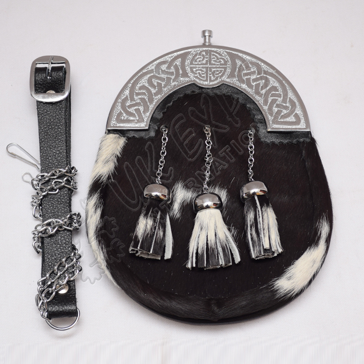 Chrome Celtic Goat Skin Tassel Sporran