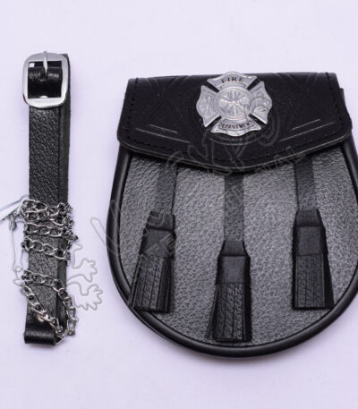Grain Leather Day Wear Fire Dept Badge Sporran