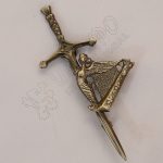 Scottish Harp Shiny Antique Kilt Pin