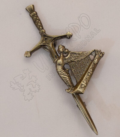 Scottish Harp Shiny Antique Kilt Pin