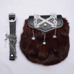 Highland Cantle Dark Brown Rabbit Fur Sporran