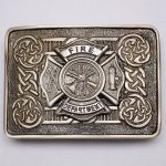 Scottish Shiny Antique Celtic Buckle With Fire Department Badge
