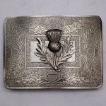 Scottish Thistle Badge Shiny Antique Celtic Design Kilt Buckle