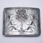 Scottish Thistle Flower Black Color Filing Kilt Buckle