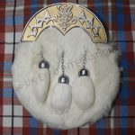 Thistle Gold White Rabbit Fur Sporran